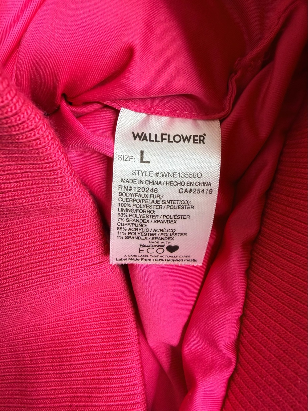 Wallflower Cropped Hot Pink Faux Fur Vest - Picture 4 of 4